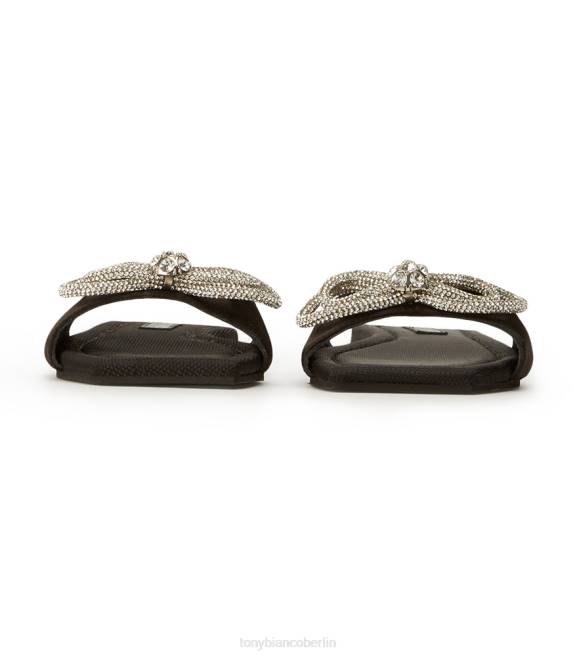 Sandalen| de Tony Bianco Frauen Esta Wohnungen schwarzer Satin 4624669